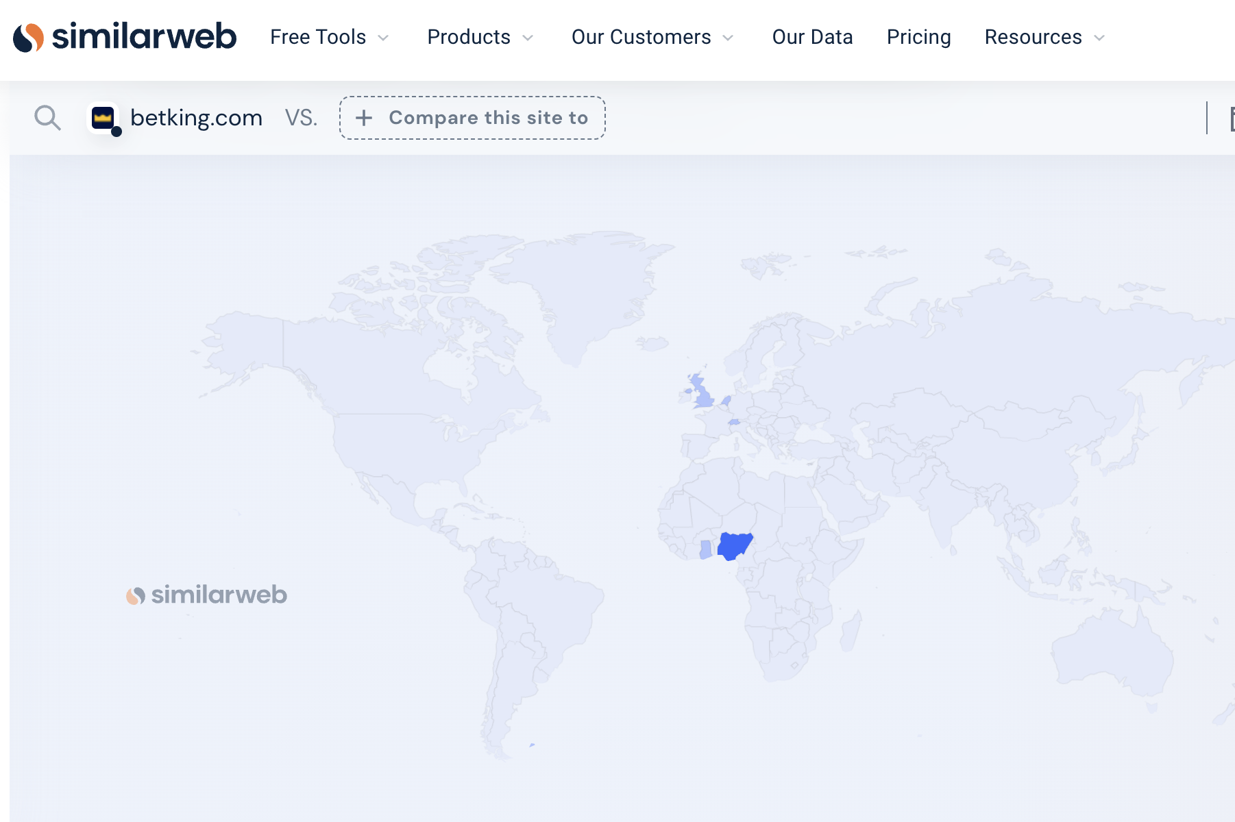 Data from the analytical service SimilarWeb