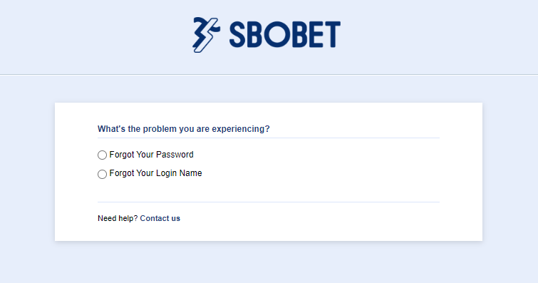 Window for data recovery on the Sbobet website