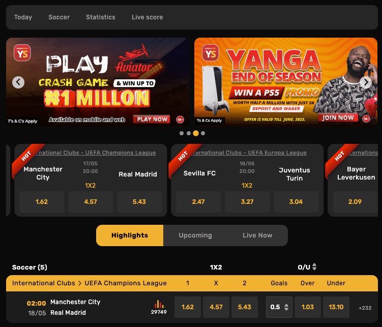 Yangasport Bookmaker Review